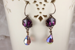 Amethyst Art Nouveau Earrings