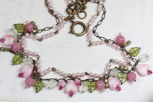 Bleeding Heart Double Strand Necklace