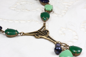 Art Deco Style Necklace and Earrings Set